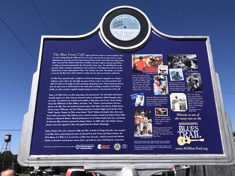 BLue Front Cafe Historic Marker SIgn