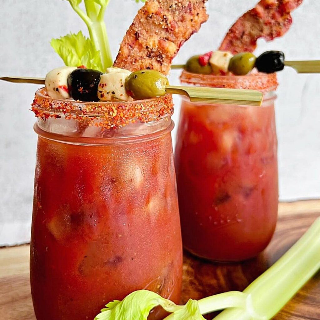 2 glasses of Bacon Bloody Mary.