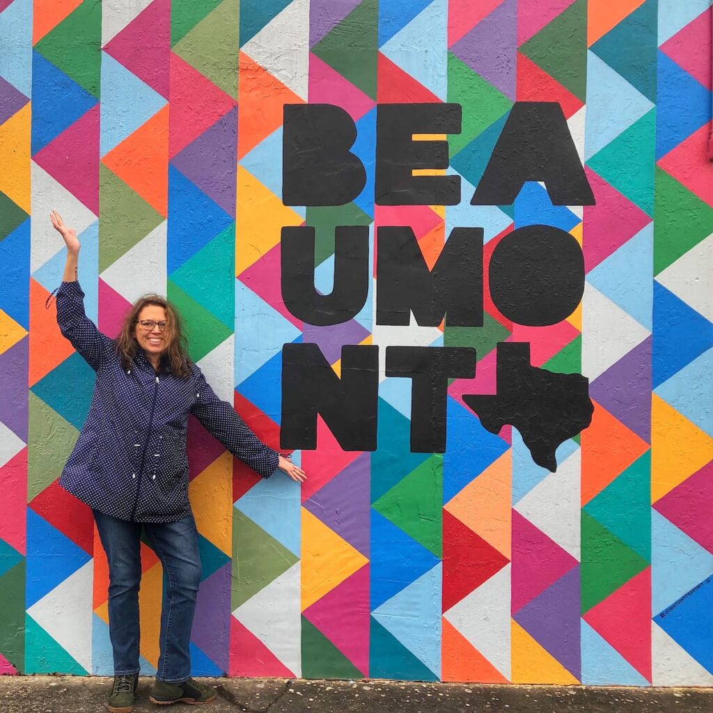 Me in front of Beaumont Mural.
