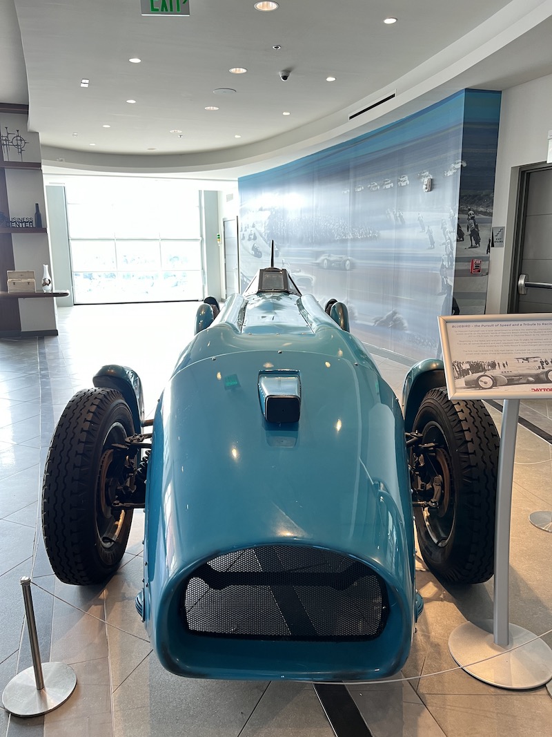 Bluebird car inside the Daytona Hotel