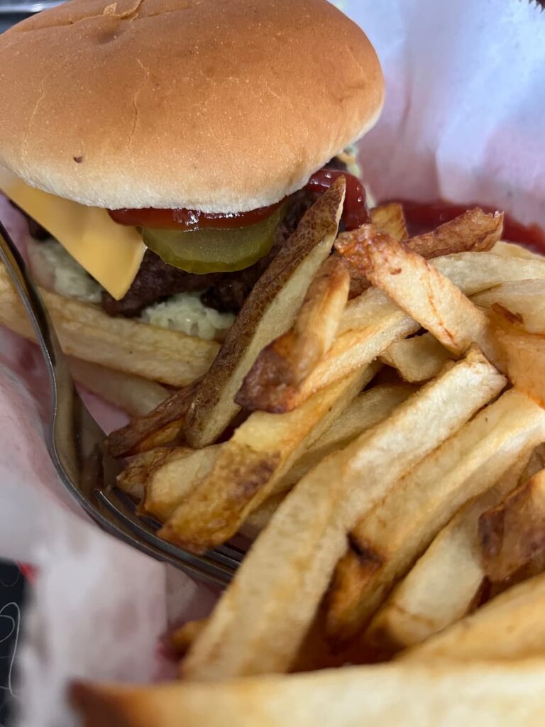 Bully Burger and Fries at the Pool Room