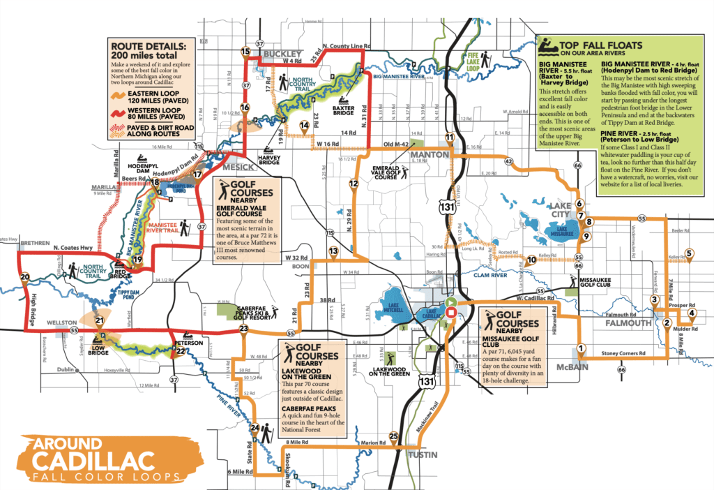 Cadillac Area Color Tour Map