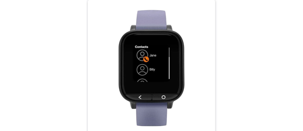CareSmart Watch by Verizon with a purple band
