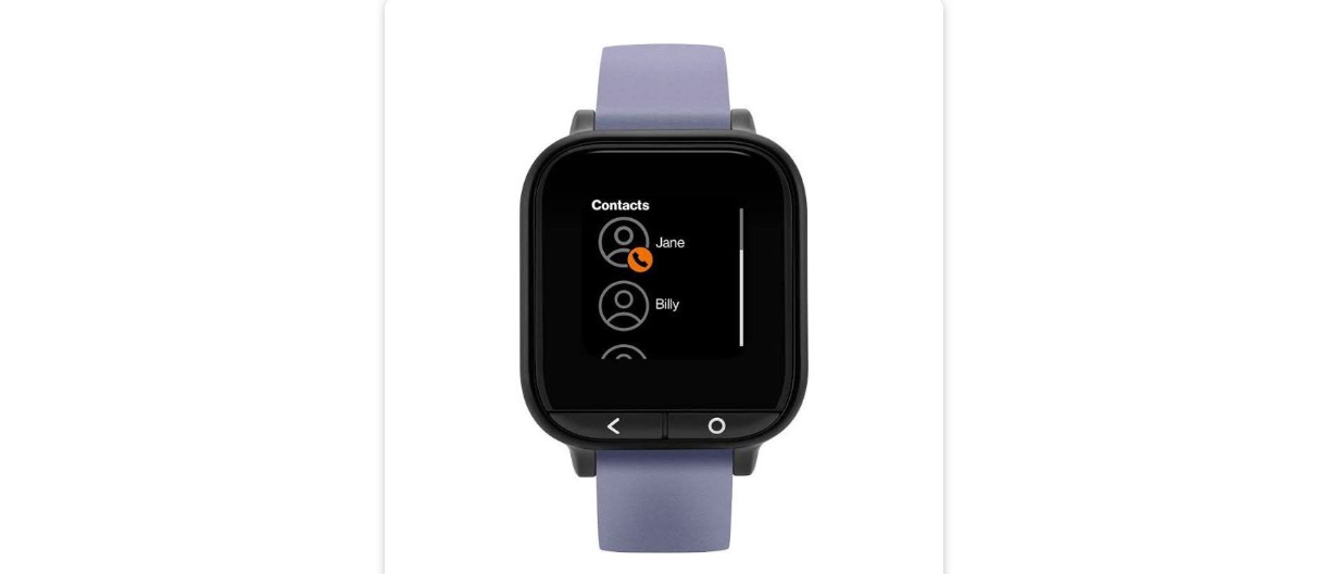 CareSmart Watch by Verizon with a purple band