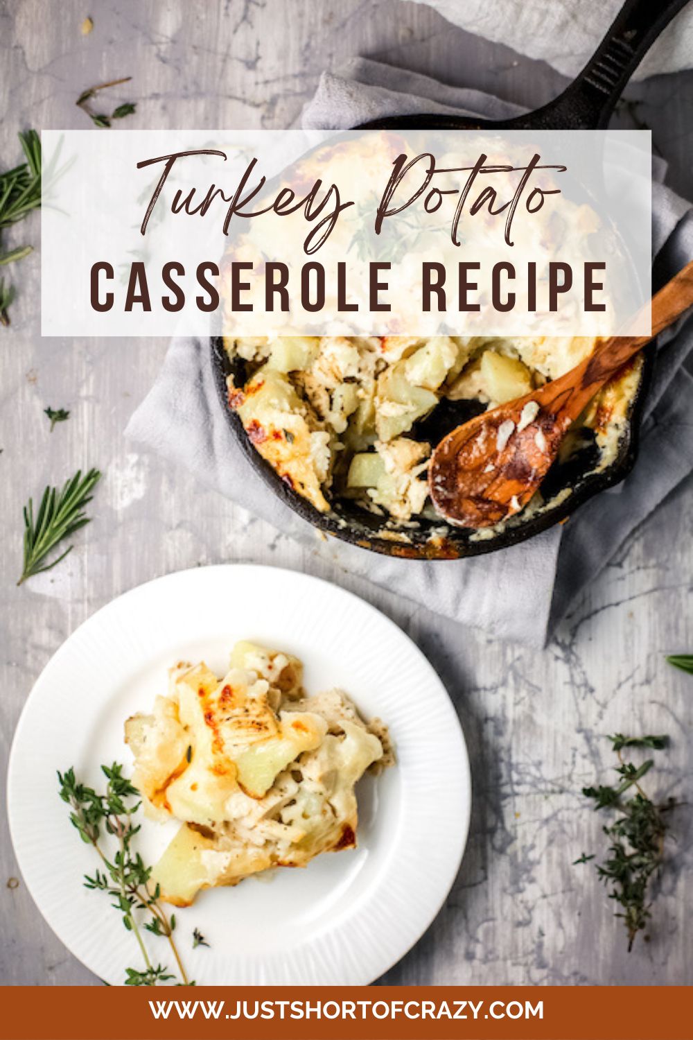 Photo for a Pinterest Pin of The Turkey Potato Casserole.