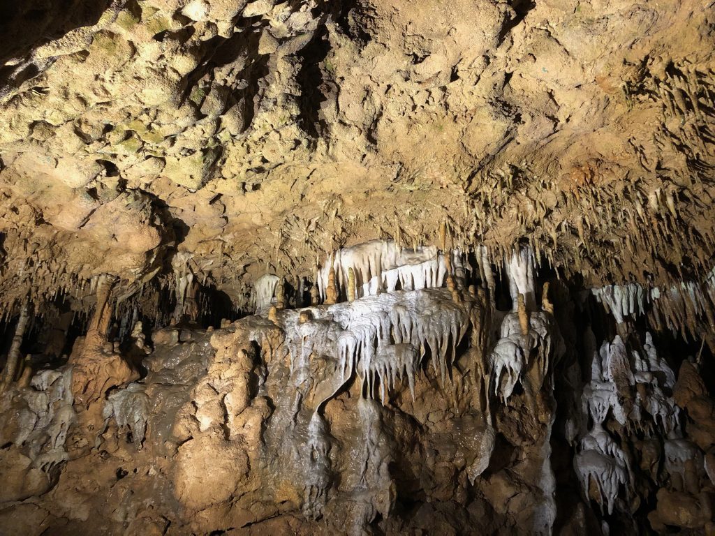 Photo of the walls inside the cave.