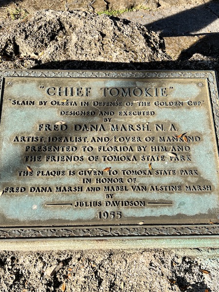 Chief Tomokie History Plaque