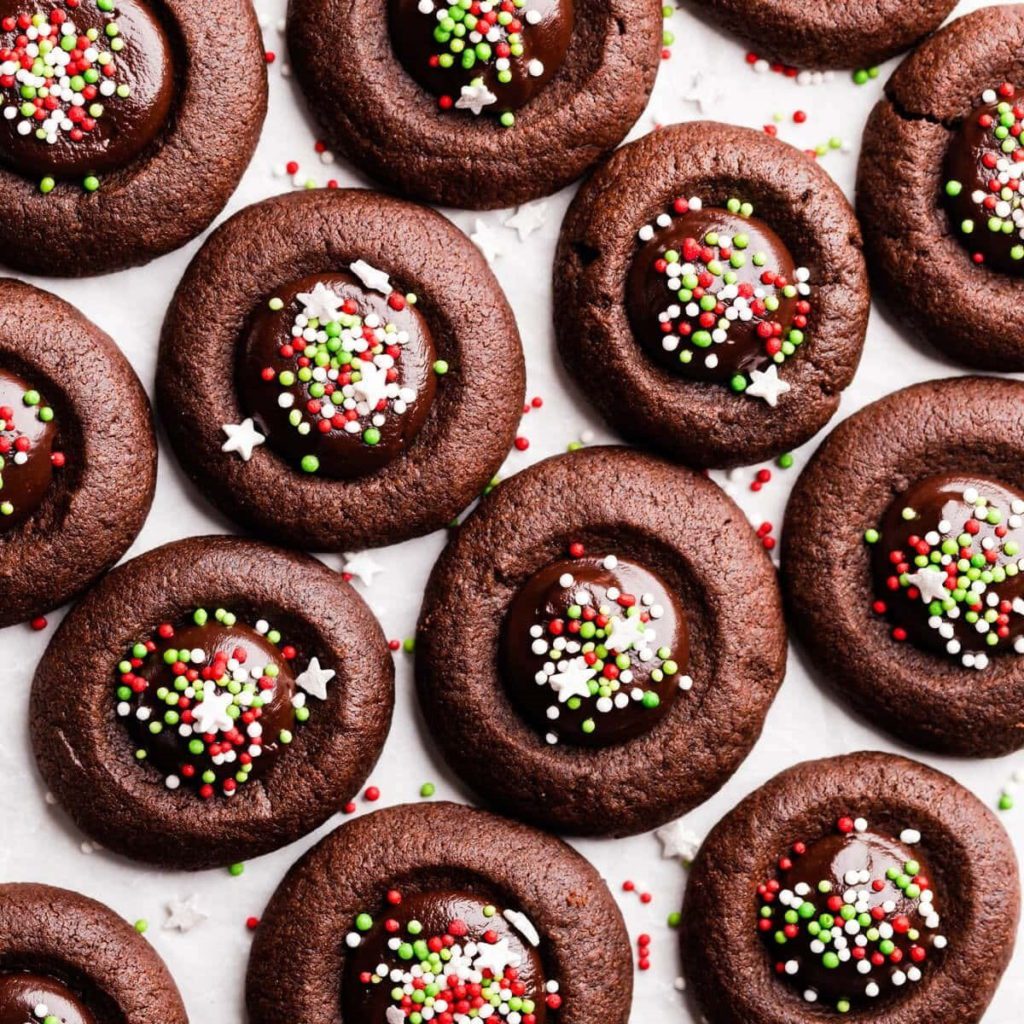 Chocolate Thumbprint Cookies.