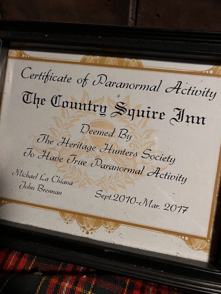 Ghost investigation documentation at Country squire