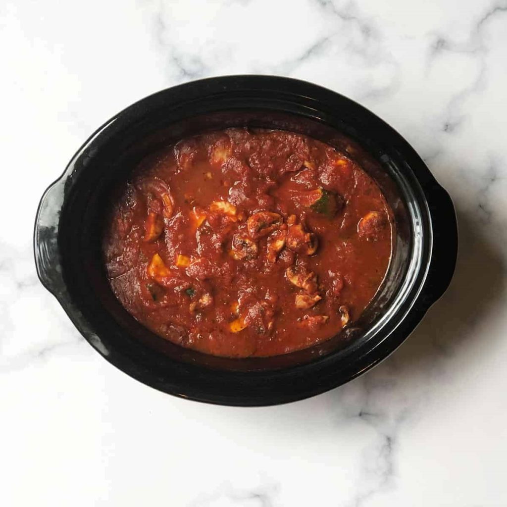 Crockpot Chicken Cacciatore With Chicken Thighs.