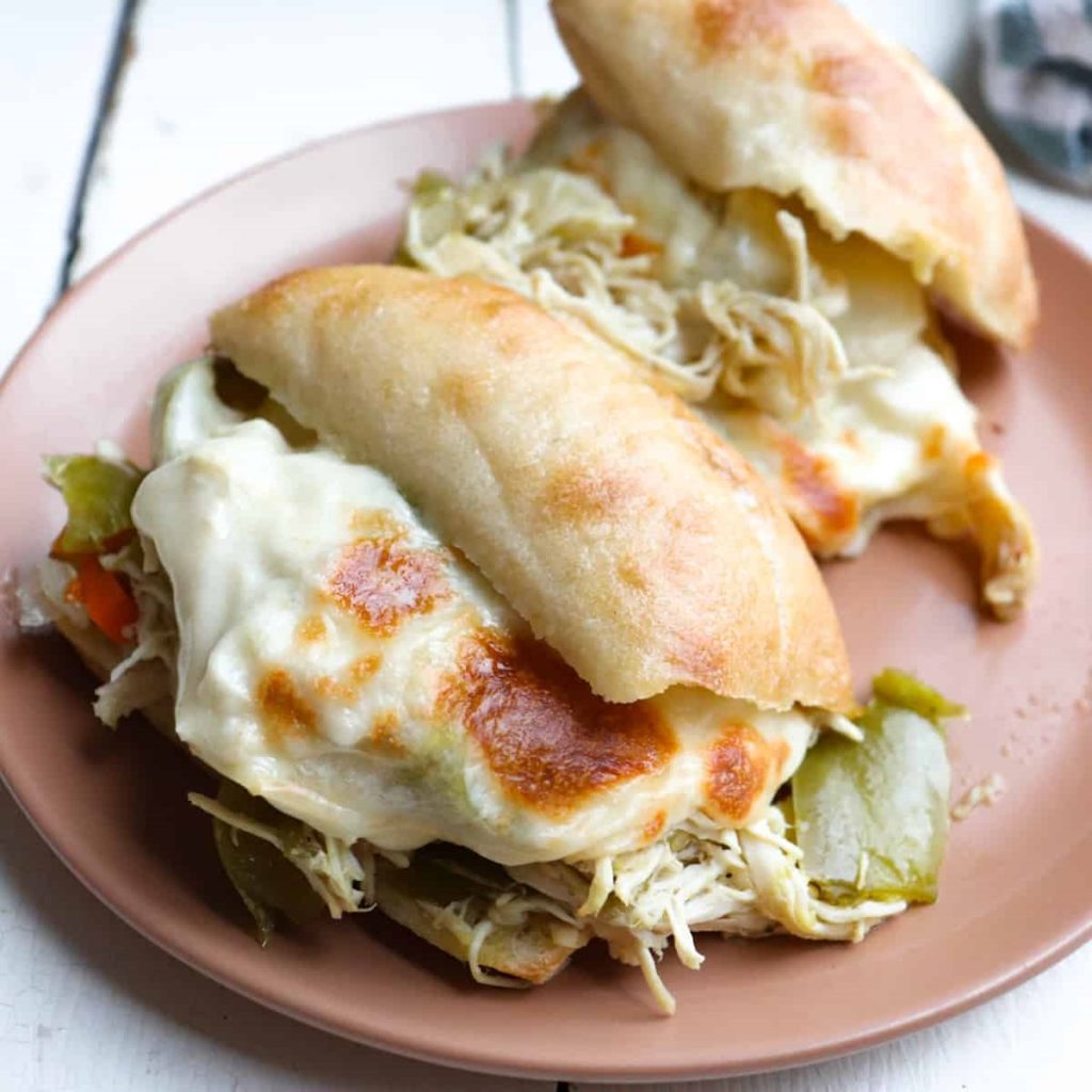 Crockpot Chicken Giardiniera Sandwiches.