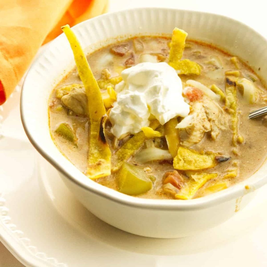 Crockpot Creamy Chicken Enchilada Soup.