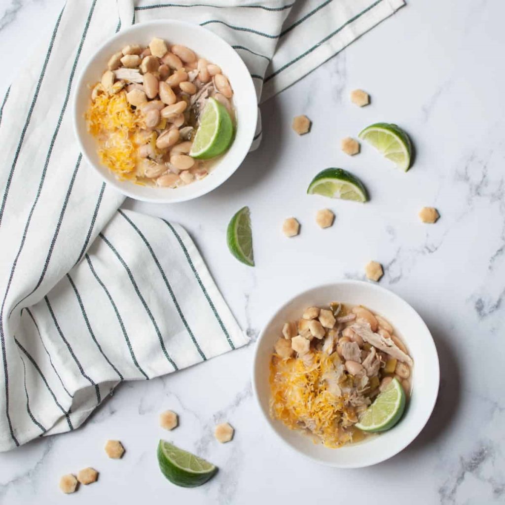 Crockpot White Chicken Chili With Rotisserie Chicken.