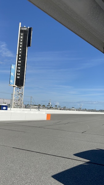 hitting the track at Daytona International Speedway