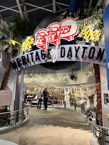 Inside the museum at the Daytona International Speedway