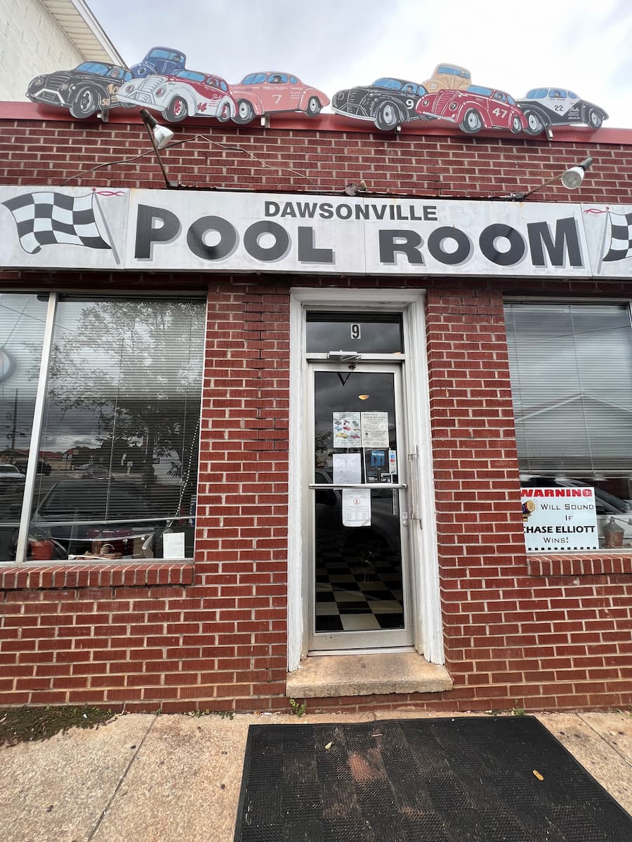 Entrance to Dawsonville Pool Room