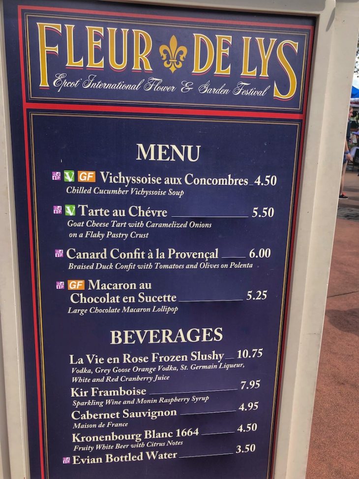 Fleur de Lys Outdoor Kitchen Menu