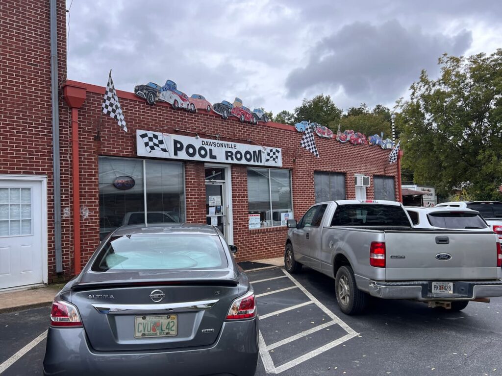 Front of Dawsonville Pool Room Building - Racing History In Dawsonville