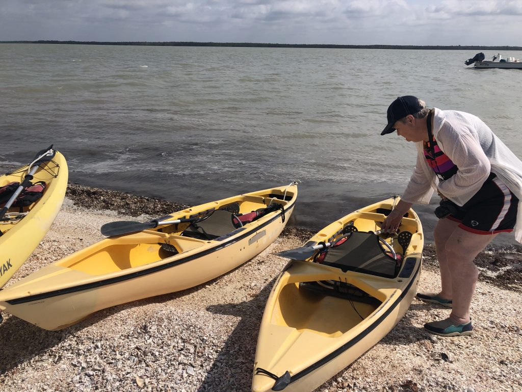 Getting ready to launch yellow kayaks in the everglades national park