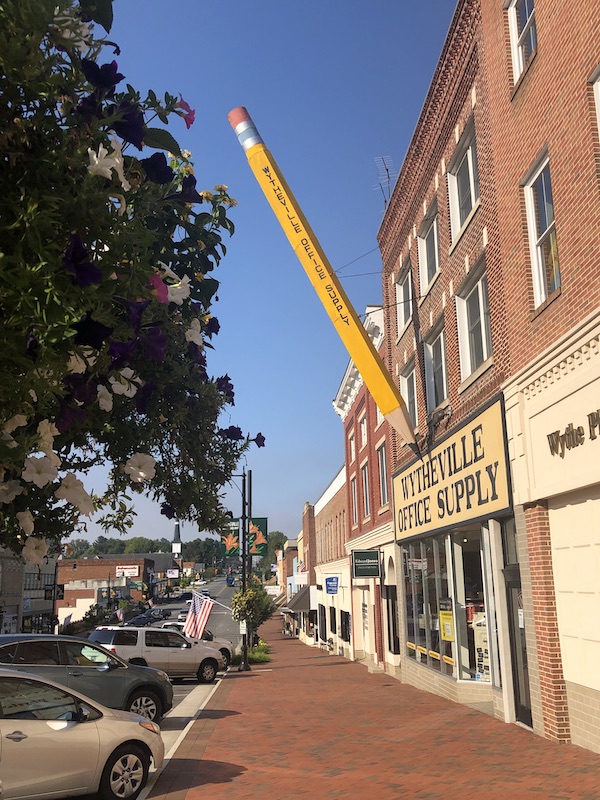 Giant Pencil Downtown Wytheville VA