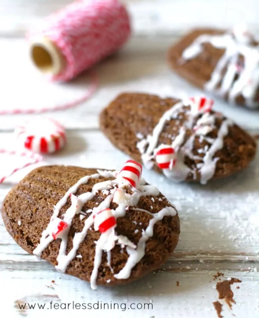 Photo of Gluten Free Chocolate Peppermint Madeleines from FearlessDining.com.