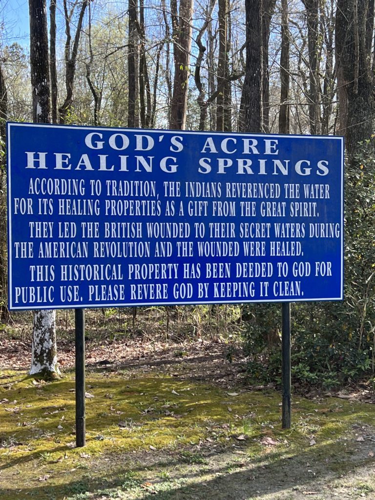 Gods acre healing spring, a Hidden Gem in Thoroughbred Country, SC.