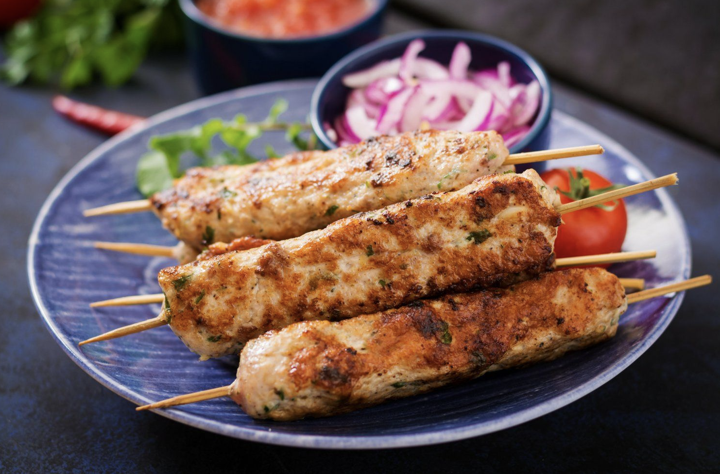 Grilled Turkey Lula Kebabs by Slender Kitchen