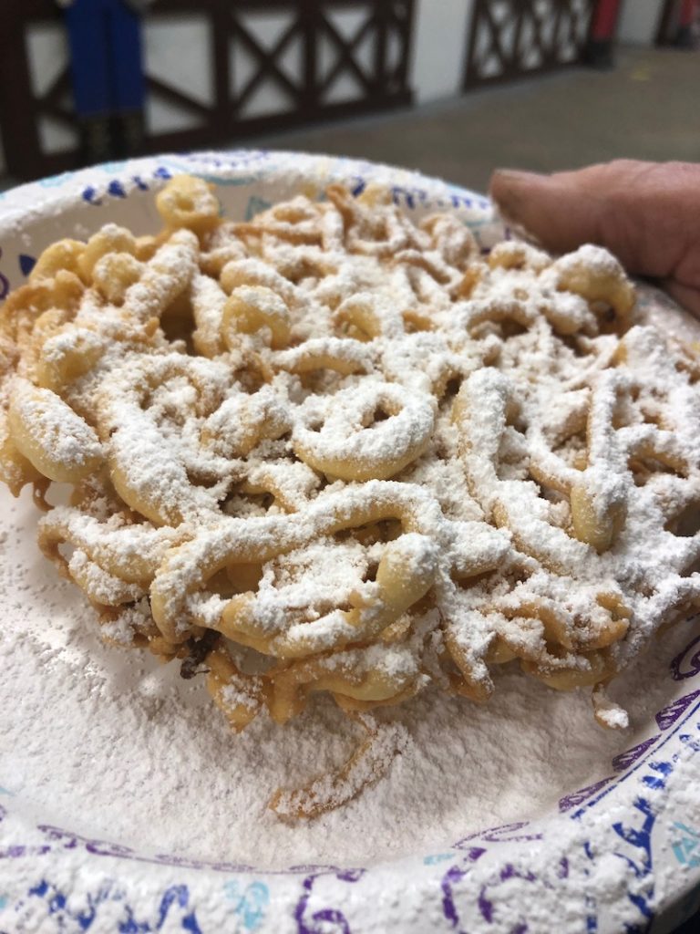 Photo of an elephant ear dessert.