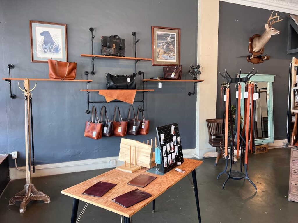 Hooks Crafted leather store in Kingsland, GA.