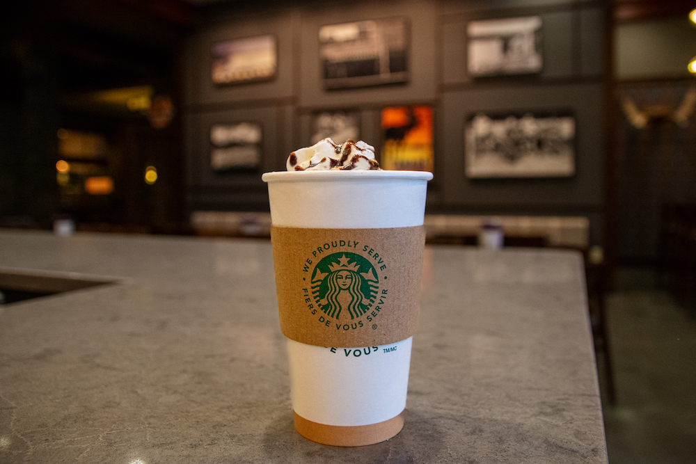 Hot Chocolate in a togo cup.