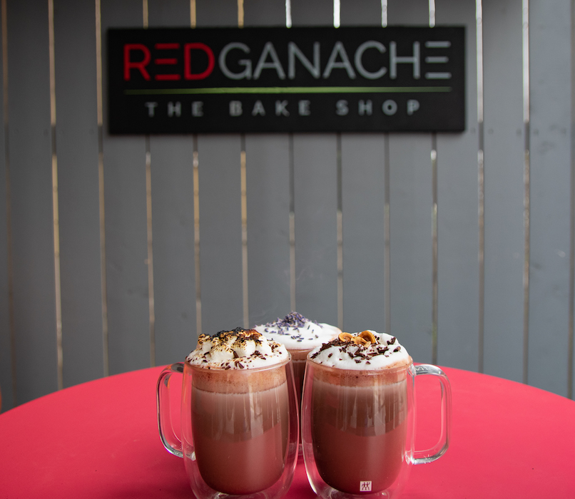 Photo of 3 different Hot Chocolates at the  Red Ganache.