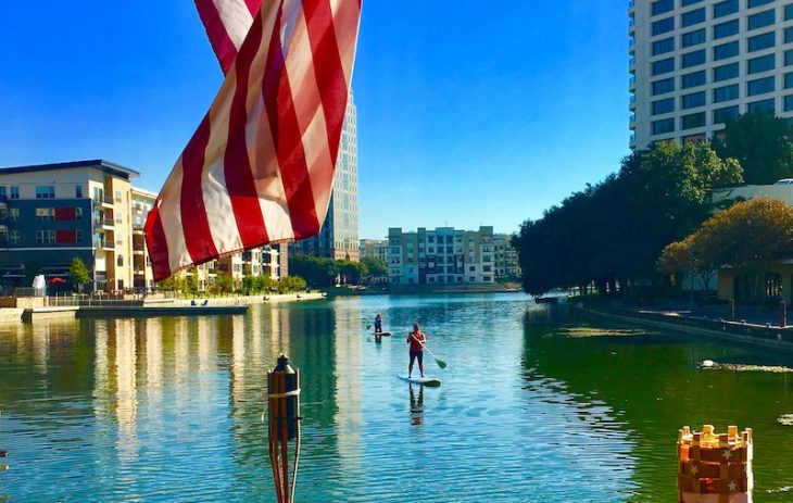 paddleboarding