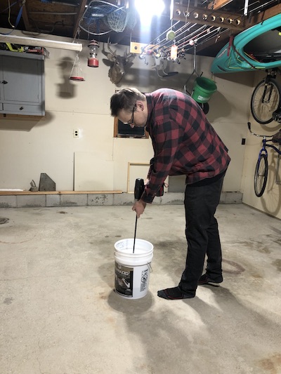 mix terrazzo with drill attachment