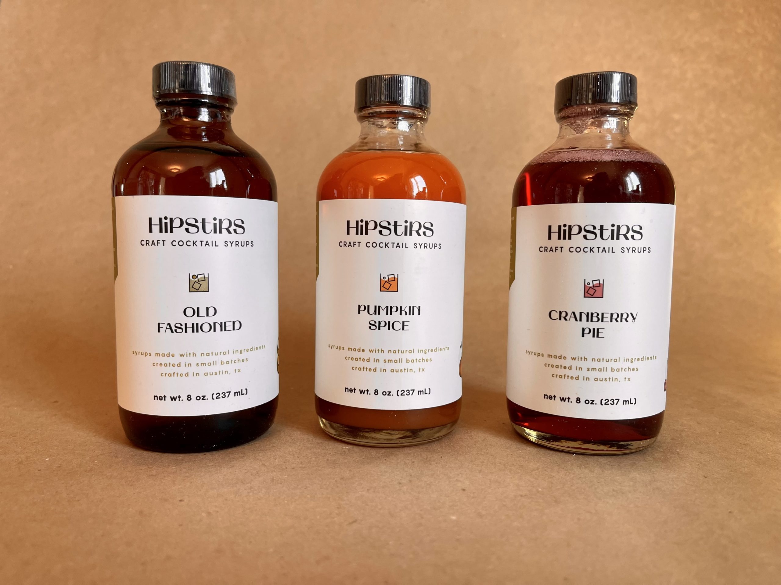Photo of 3 Syrups(Old Fashioned, Pumpkin Spice, Cranberry Pie) From Hipstirs.