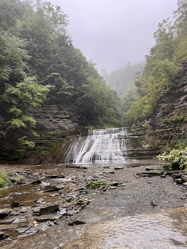 Hikes in the Finger Lakes Waterfall at Stony Brook State Park in NY