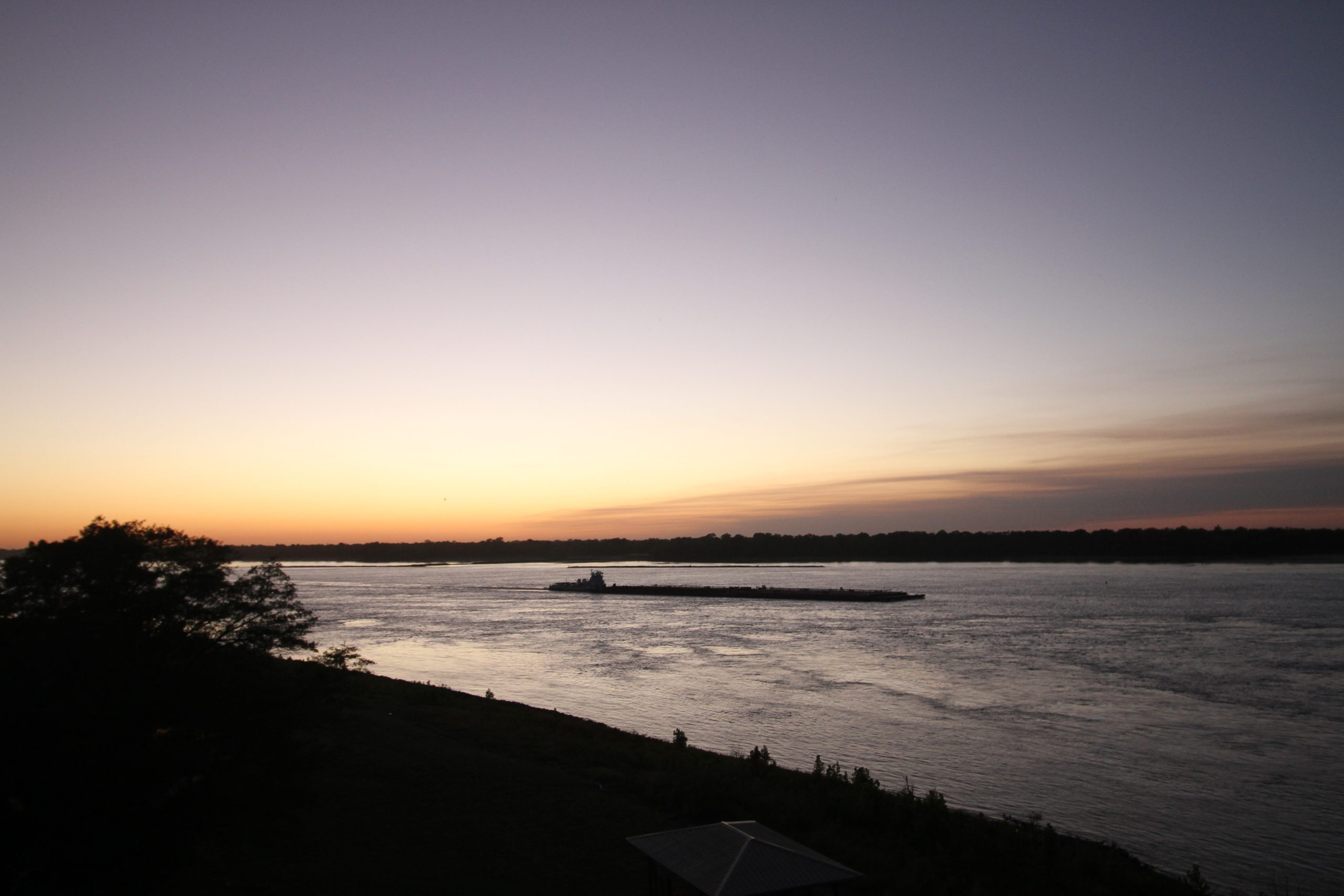 sunset over the mississippi river