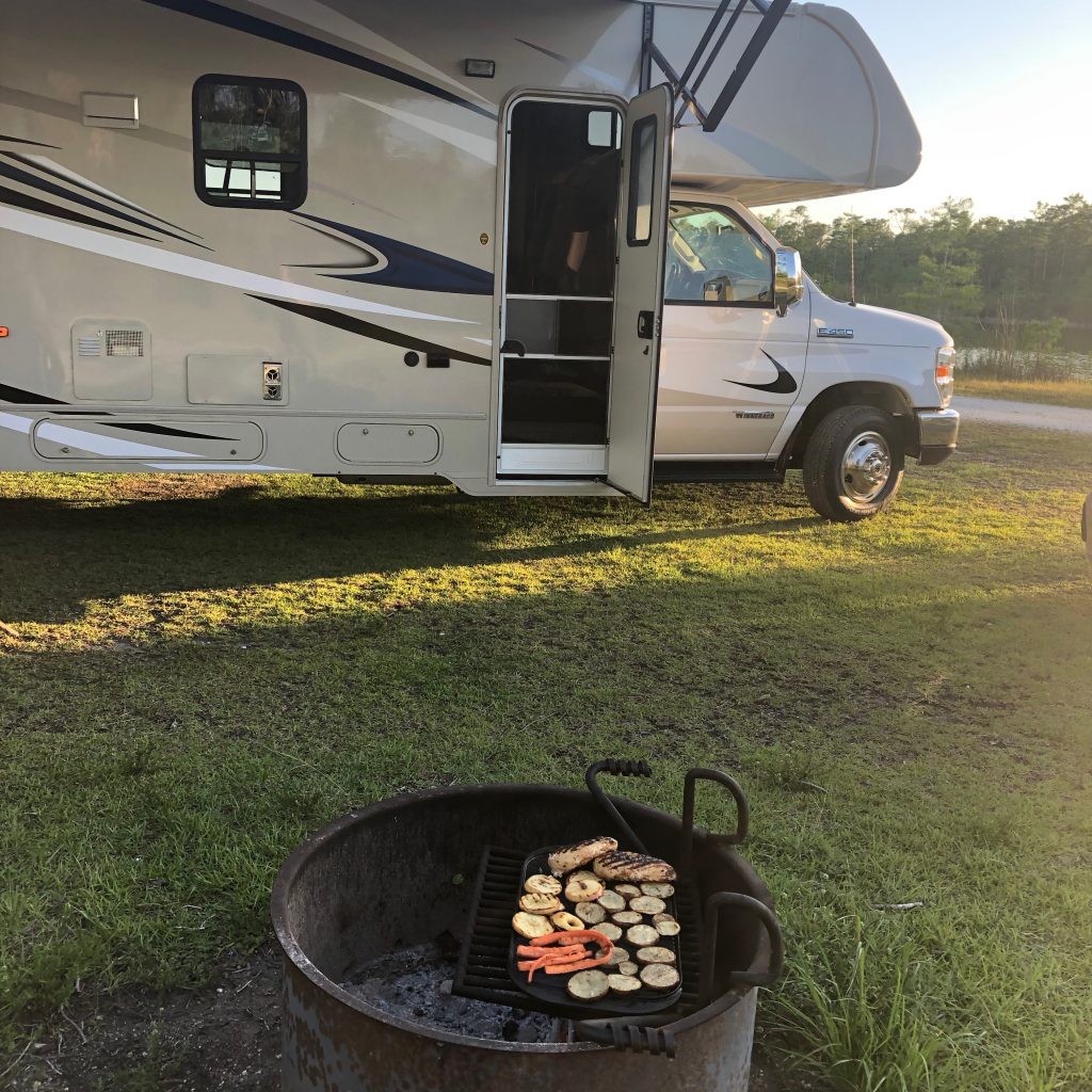 PUtting out the awning on a 2020 Minnie Winnie