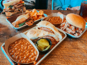 Saomple of menu options at JACs Smokehouse in Monroe-West Monroe, Louisiana.