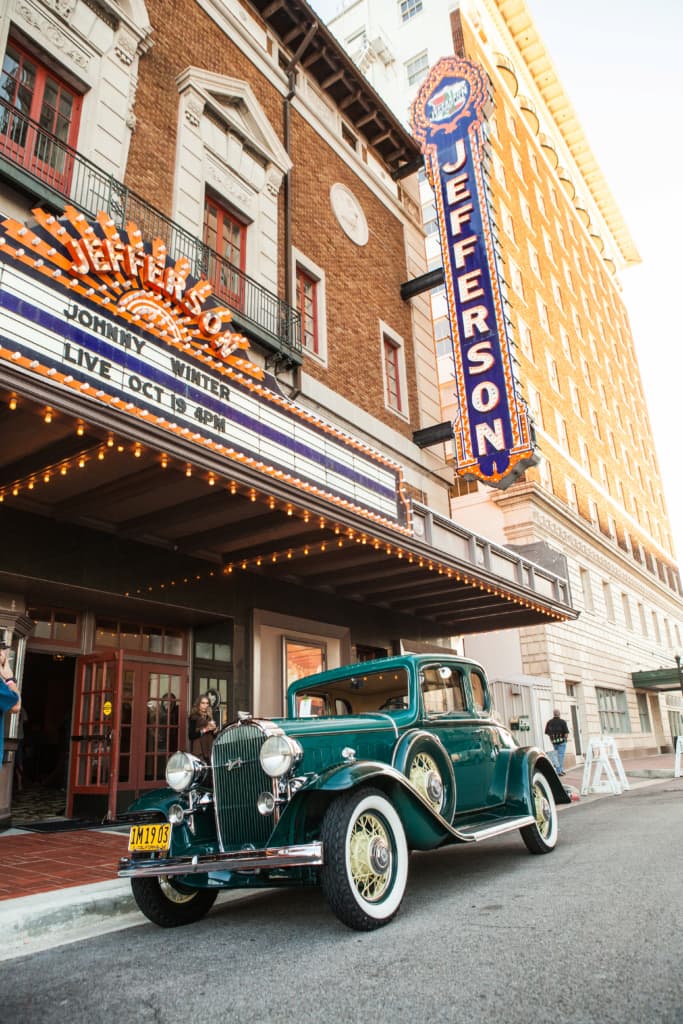 Jefferson Theater marquee sign.