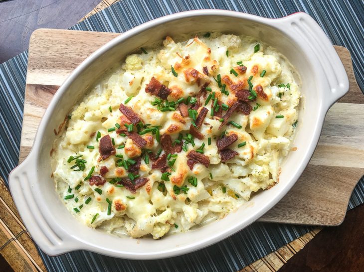 Loaded Cauliflower Au Gratin Recipe.