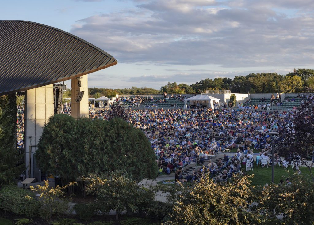 View of Tuesday Evening Music Club concert goers at Meijer Gardens
