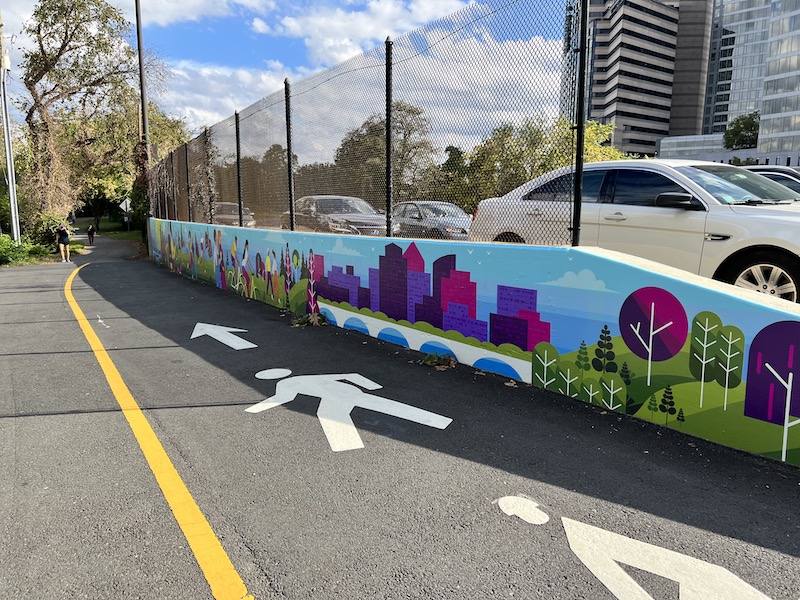 Mural, Public Art, Arlington, VA, entrance to Mount Vernon Trail