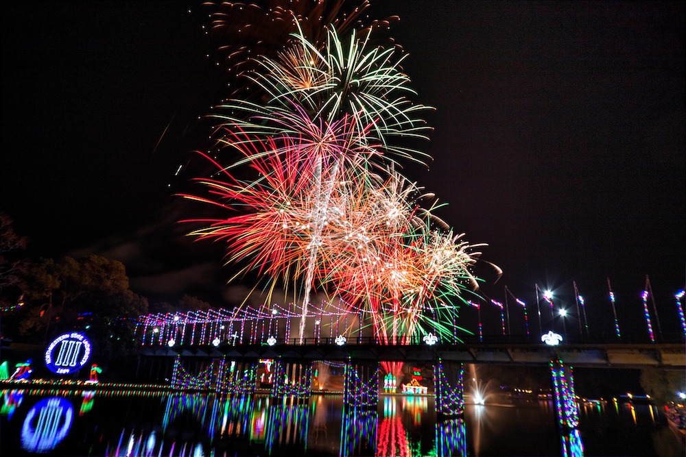 Fireworks over the Cane River during the Saturday night festival.