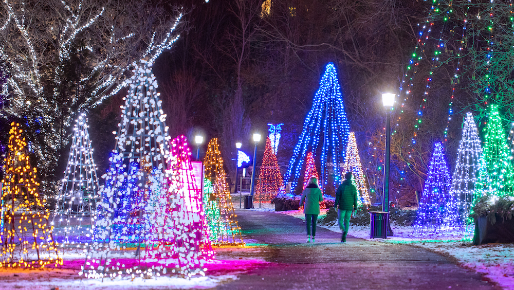 Niagara Falls Winter Festival of Lights (Niagara Falls Tourism) Couple walking through lights