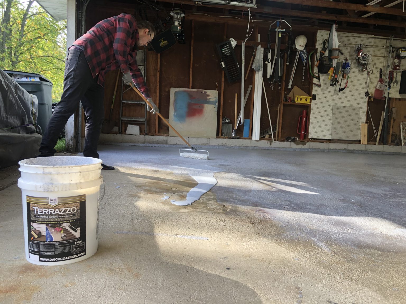 How To Update An Old Garage Floor Just Short of Crazy