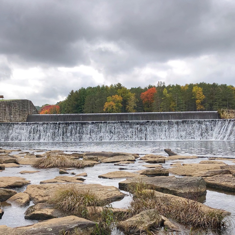 waterfall at parker dam state park