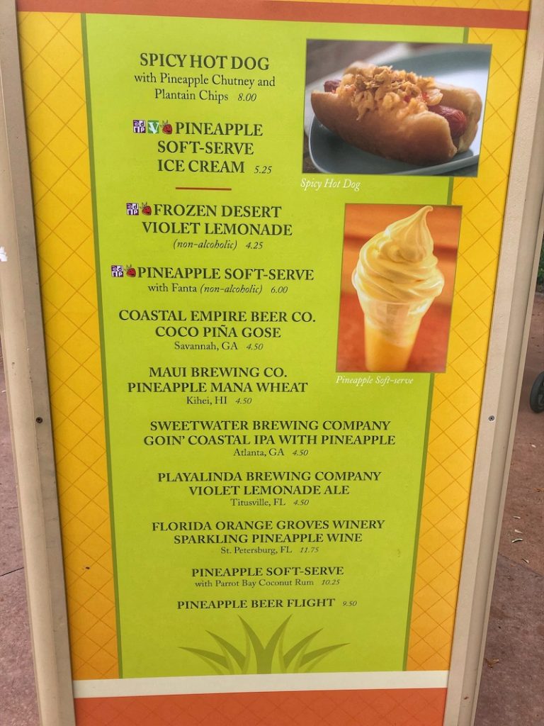 Pineapple Promenade Outdoor Kitchen Menu