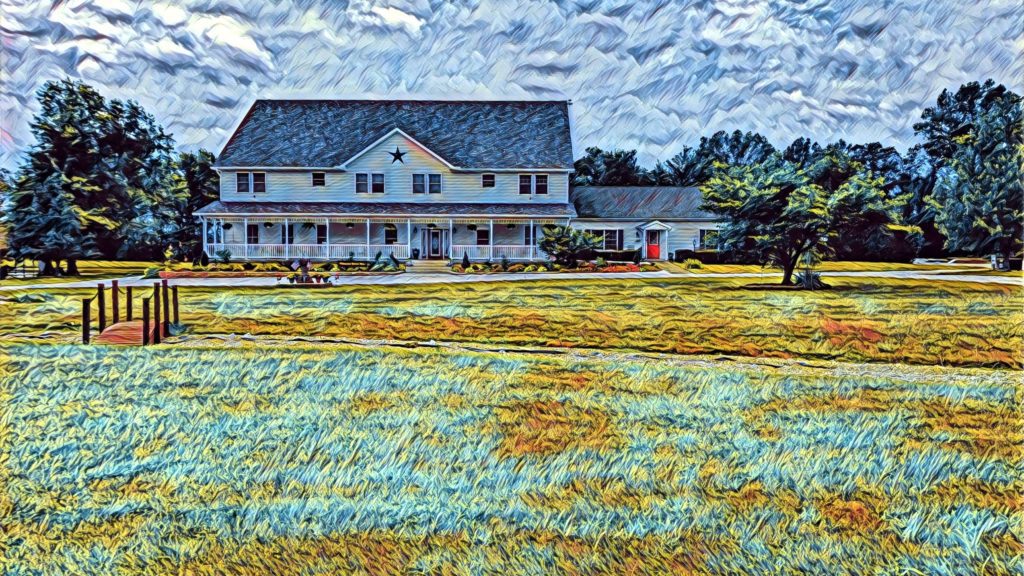 Artistic rendition of the farm at Pleasant Grove Farm in Bloomfield, Indiana