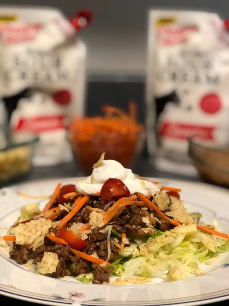 Prairie Farms Squeeze Sour Cream Pouch Street Tacos side