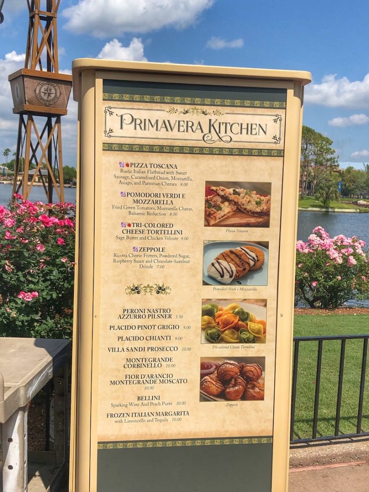 Primavera Kitchen Outdoor Kitchen Menu